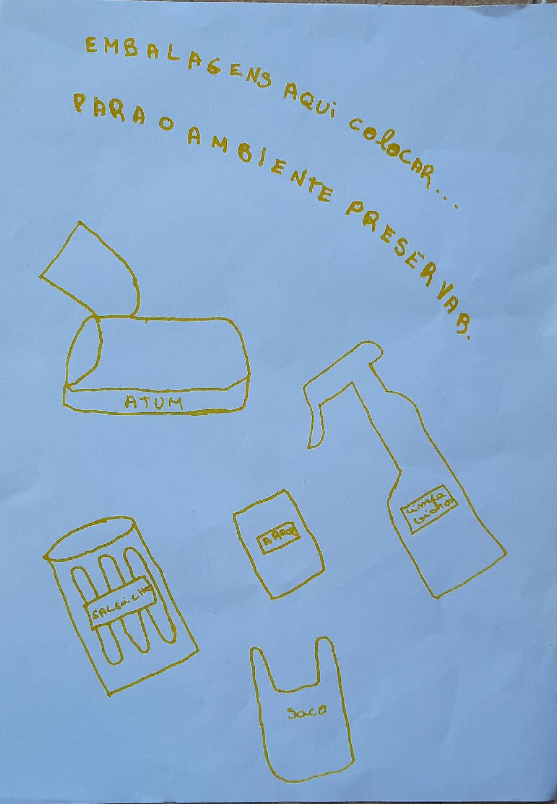 Cartaz elaborado por uma aluna do 6º ano durante as atividades de acolhimento.